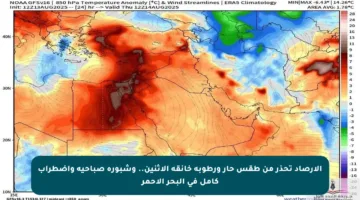 الأرصاد تحذر من طقس حار ورطوبة خانقة الإثنين.. وشبورة صباحية واضطراب كامل في البحر الأحمر